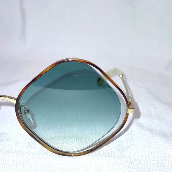 Chloé Poppy 57mm Diamond Shape Sunglasses-Blue Havana - Picture 5 of 13